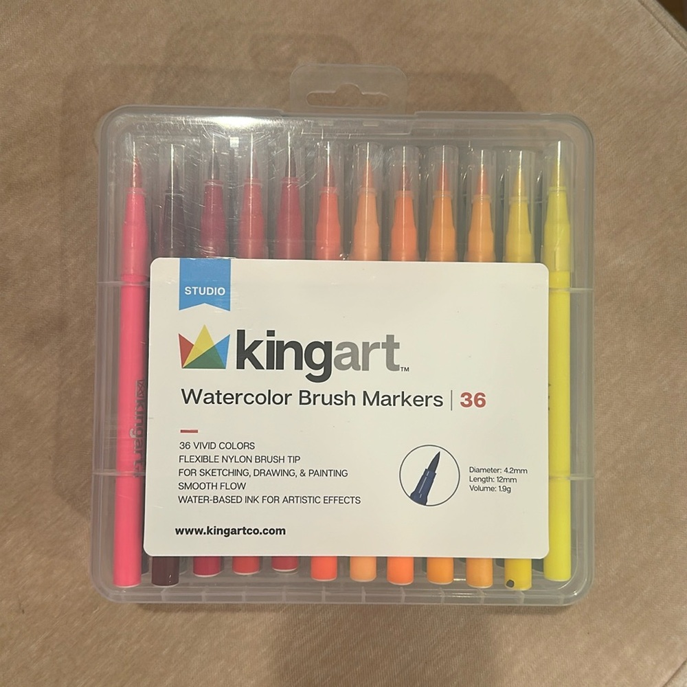 KingArt watercolor brush markers